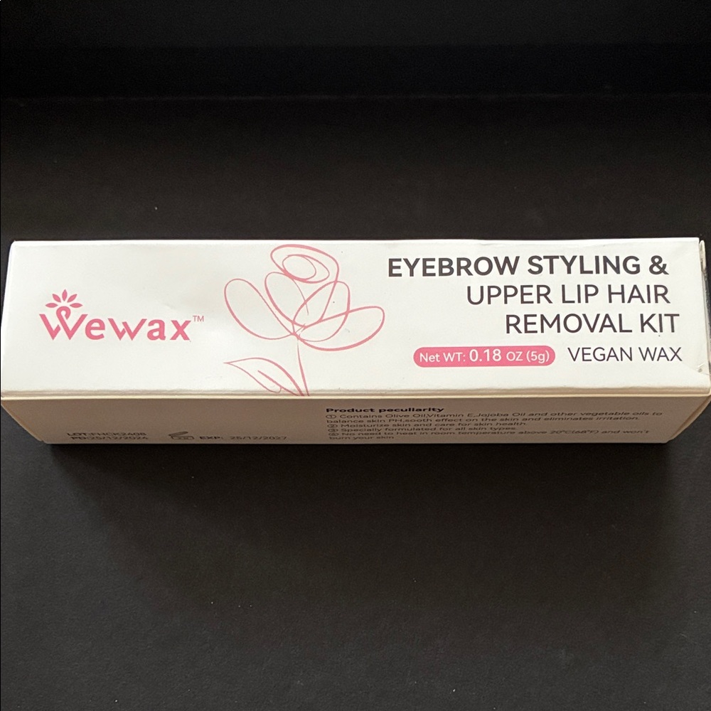 Vegan Wax Eyebrow Styling & Upper Lip Hair Removal Kit - White